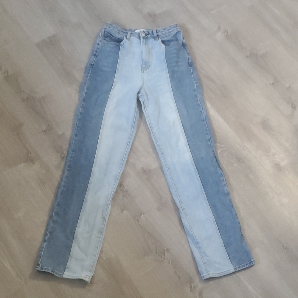 PacSun Two-Tone Boot Cut Jeans - Blue and Light Blue